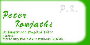 peter komjathi business card
