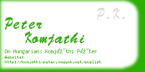 peter komjathi business card